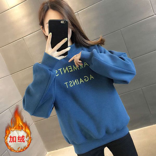 

half high collar plush thickened sweater women's clothing, Black