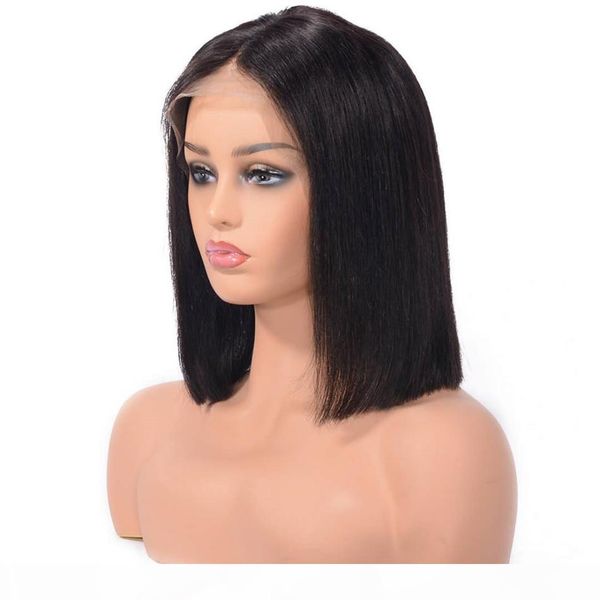 

human hair short bob wigs for black women brazilian straight hair lace front human hair wigs full lace wigs, Black;brown