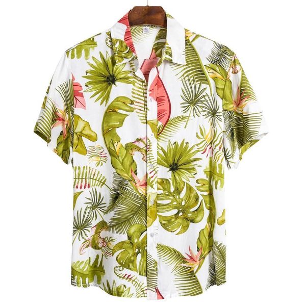 

shirt mens ethnic short sleeve casual cotton linen printing hawaiian shirt plus size loose blouse shirts for men jun2, White;black