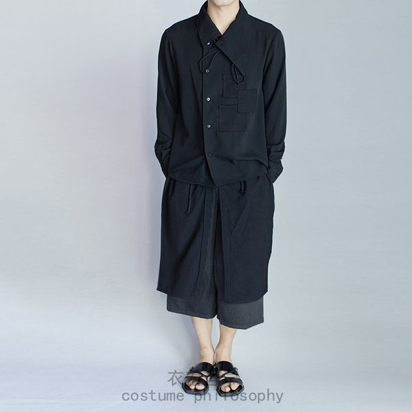 

2021 new self-made shirt of original men patched hole. s-6xl bckb, Black