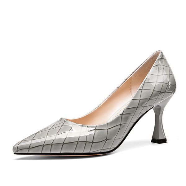 

genuine 2021 new high-heeled shallows party fashion toe shoes at female grey gttu, Black