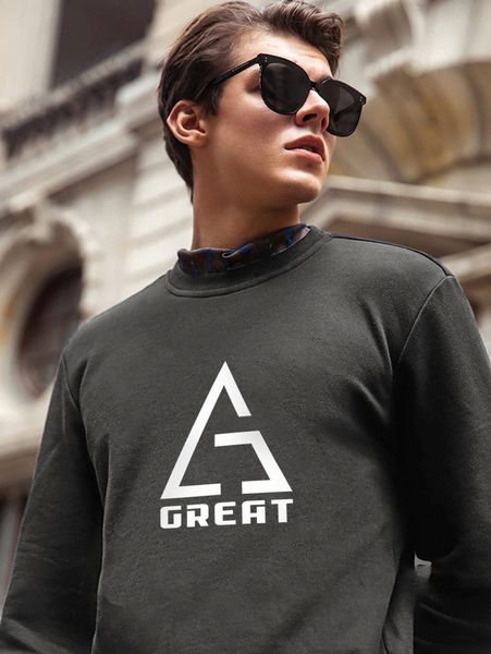 

men letter graphic tee u07t#, Black