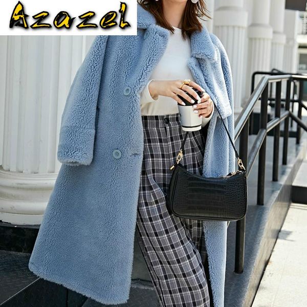 

women's fur & faux real wool jacket autumn winter coat clothes 2021 korean vintage sheep shearling suede lining women zt3761, Black