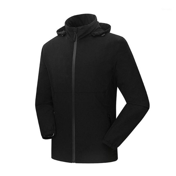 

wholesale- solid color men outdoor sport waterproof jackets male camping hiking windbreaker running softshell jacket windproof coat1, Black;red