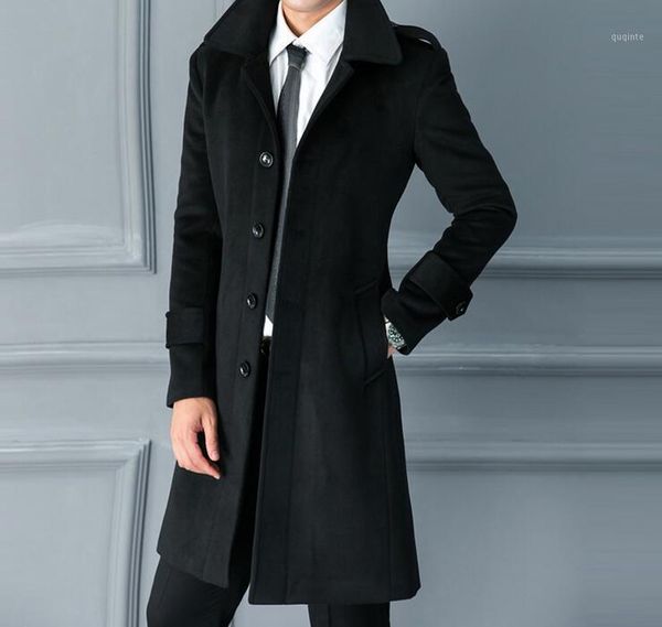 

s-5xl 2019 spring men's new fashion self-cultivation jacket long single-breasted collar coat1, Black