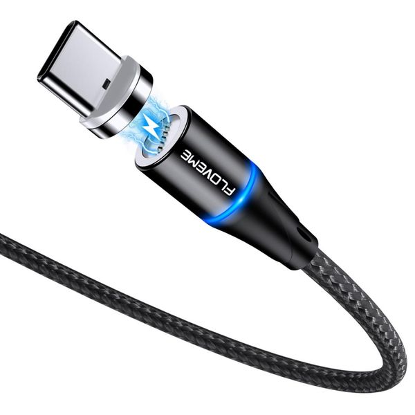 

floveme 1m usb-c type-c to usb round head magnetic 3a fast charging data cable