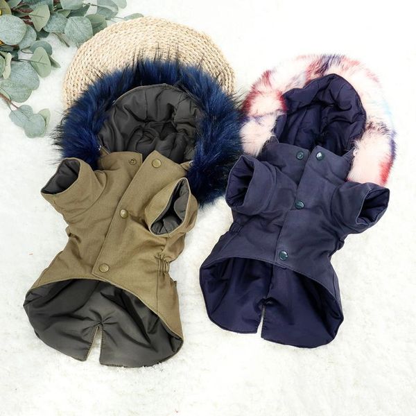 

warm winter dog jacket pet dog clothes coat hooded fur pets dogs clothing for small medium large dogs french bulldog ro bbympj