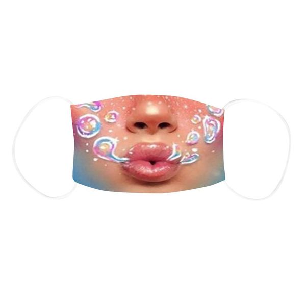 

funny print mask women cute mouth pattern ask masque tissus lavable windproof face protec mascaras decoration party mouth mu bbygvn
