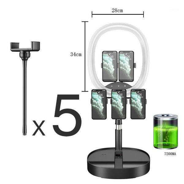 

live studio pgraphy led phone ring lamp with 180cm folding stage build-in power 5 phone holders for all smartphones1