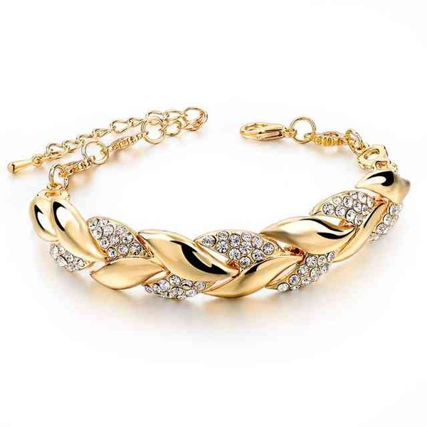 

buteee jewelry braided gold bracelets & bangl with ston luxury bracelets for women wedding jewelry, Golden;silver