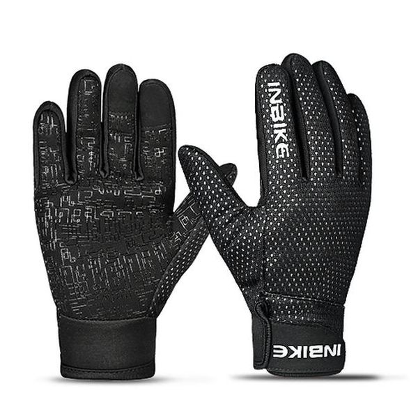 

inbike bike gloves winter cycling gloves windproof warm outdoor sports hiking mtb bicycle gloves for men women full finger glove wmtryr, Black