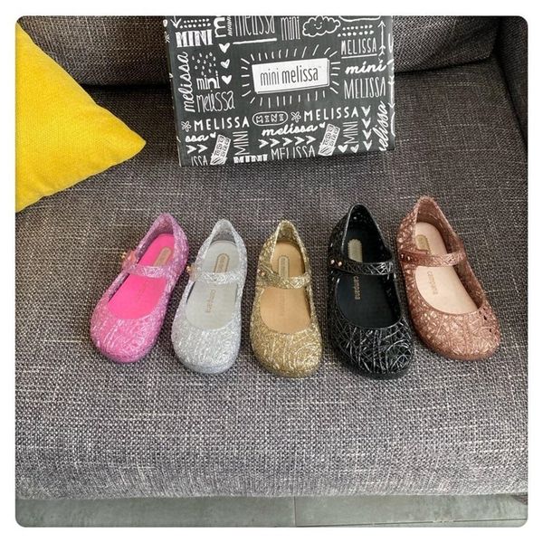 

mini melissa campana zig zag girl jelly shoes beach sandals baby shoes soft melissa sandals kids jelly princess shoes y200619, Black;red