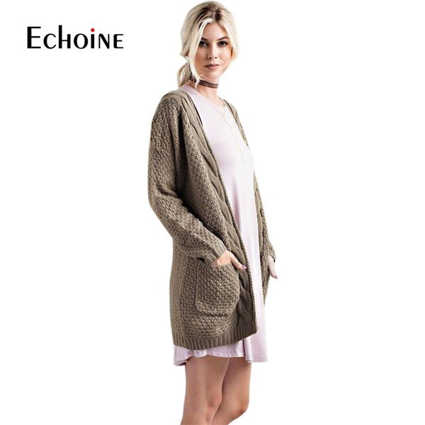 

autumn winter fashion long sleeve loose knitting sweater pink black women knitted female cardigan pull femme y200720, White;black