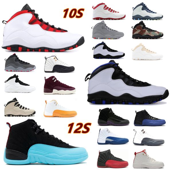 

2022 fashion basketball shoes 10s woodland camo mens sneaker shoes university gold 12s taxi sports trainers