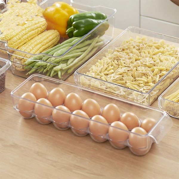

storage bottles & jars refrigerator organizer boxe bins stackable fridge egg organizers drawer clear plastic pantry rack containers sd