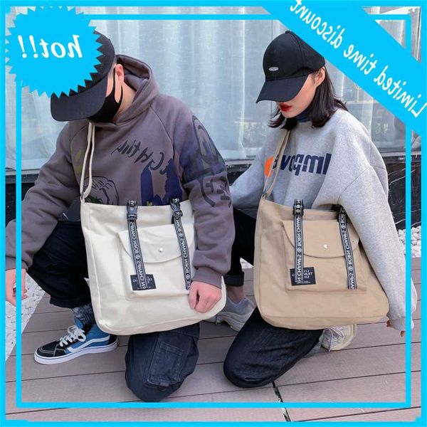 

2020 spring new canvas chaokufeng large capacity shoulder bag