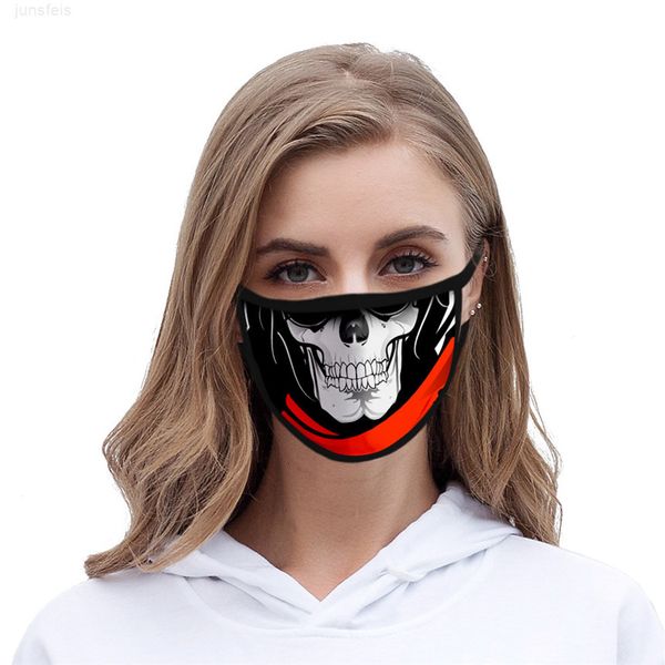 

wholeasle 3d skull personality designer mask fun fancy dress face mouth masks reusable dust warm windproof cotton