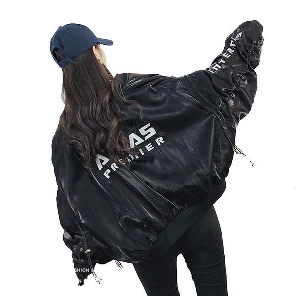 

europe coat female loose streetwear basic coat hip hop vintage bomber jacket loose bf printed vintage harajuku jacket, Black;brown
