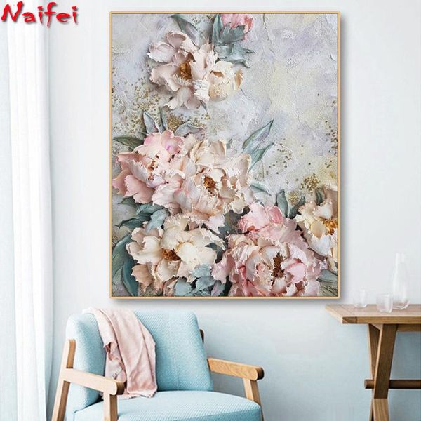 

paintings flowers art rose peony diy 5d diamond painting full square round drill mosaic cross stitch embroidery home decor