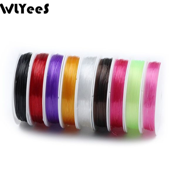 

wlyees 0,6 / 0,8 / 1,0 мм прозрачная кристаллическая эластичная линия резиновый растягивающий шнур для ювелирных изделий браслет изготовлени