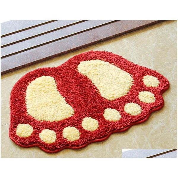 

2018 ale footprints shaped bathroom carpet,soft floor mat,super water absorption bath rug,tapis salle de bain,anti qylacl mj_bag