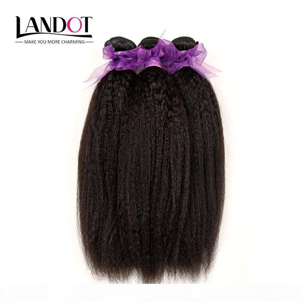 

brazilian kinky straight human hair weave bundles 7a unprocessed peruvian malaysian indian italian coarse afro yaki straight hair extensions, Black
