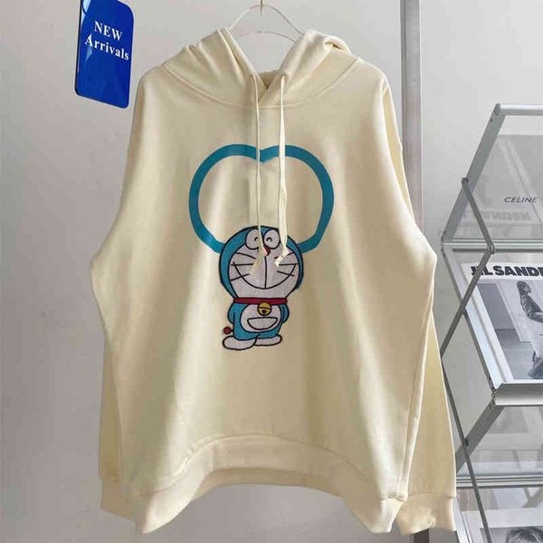

2022 factory wholesale new beige apricot blue double g print embroidery jingle cat blue fat man loose large sweater, Black