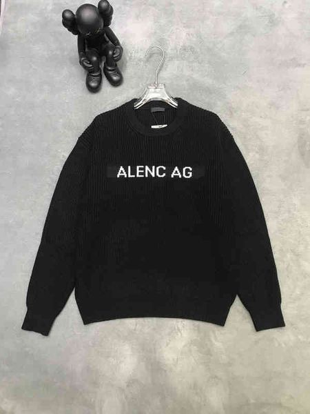 

Men's Hoodies & Sweatshirts Correct version Paris B family letter jacquard basic pure color men's and women's knitted pullove, Black