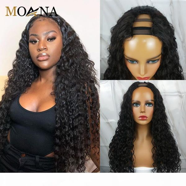 

естественная волна u парик часть человеческого бразильские волосы парики вьющиеся волосы natural color wave upart парики для чернокожих женщ, Black;brown