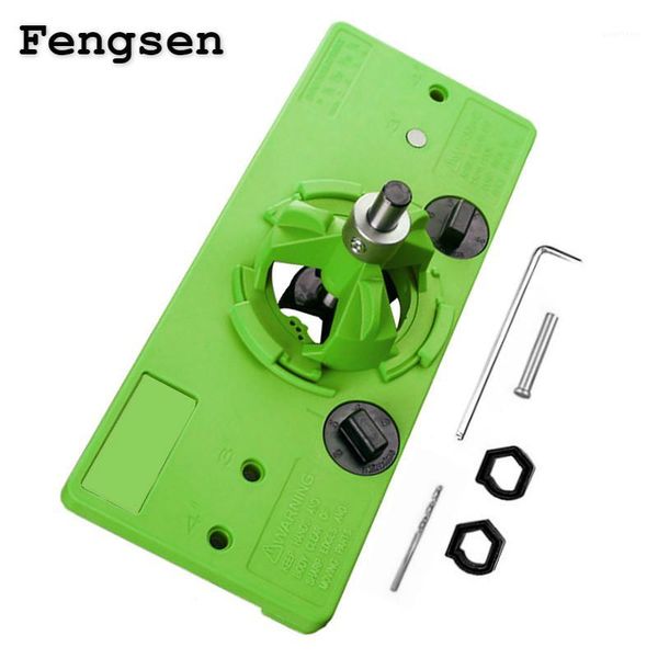 

35mm cup style hinge boring jig drill guide set door hole template woodworking tool with bit1