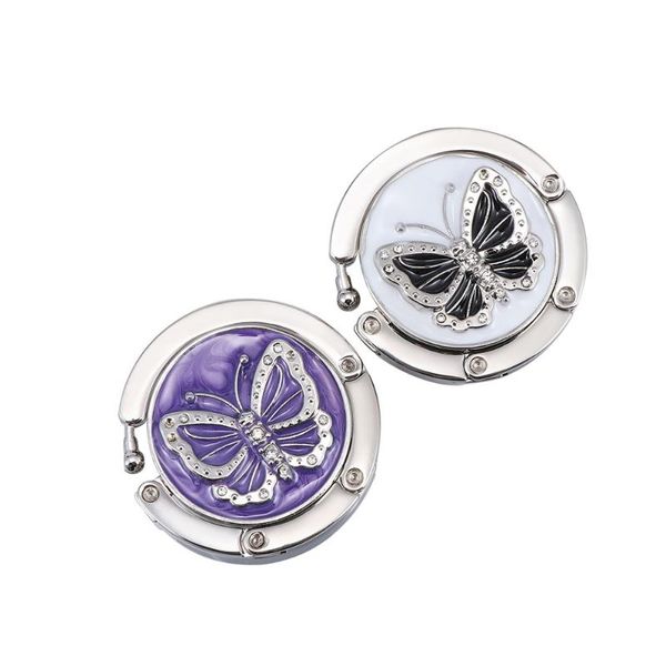 

1pc zinc alloy black purple small lovely portable butterfly shape metal handbag wallet purse bag hooks folding hanger