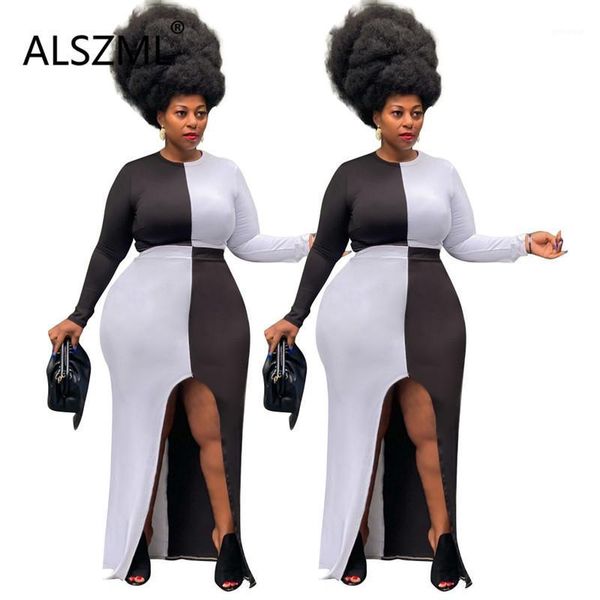 

black white o neck long sleeve open fork skinny crop and dress tight club party lady fashion tracksuits1, Gray