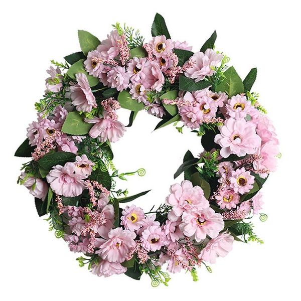 

artificial small daisy wreath for front door window wall wedding party venue layout props farmhouse garden home wreath