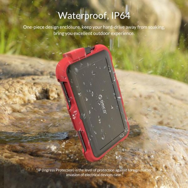 

orico 2.5 inch hdd enclosure outdoor waterproof ip64 shockproof and dustproof hard disk box sata 3.0 to usb hdd&ssd case