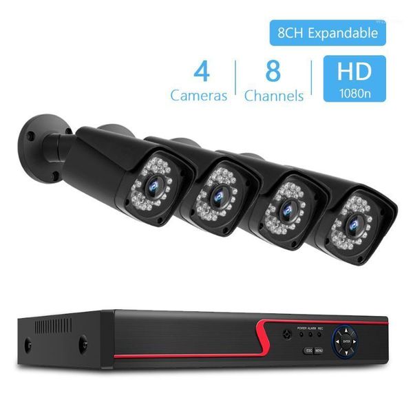 

8ch cctv system 4pcs 1080p outdoor weatherproof security camera dvr kit day/night home video surveillance system1