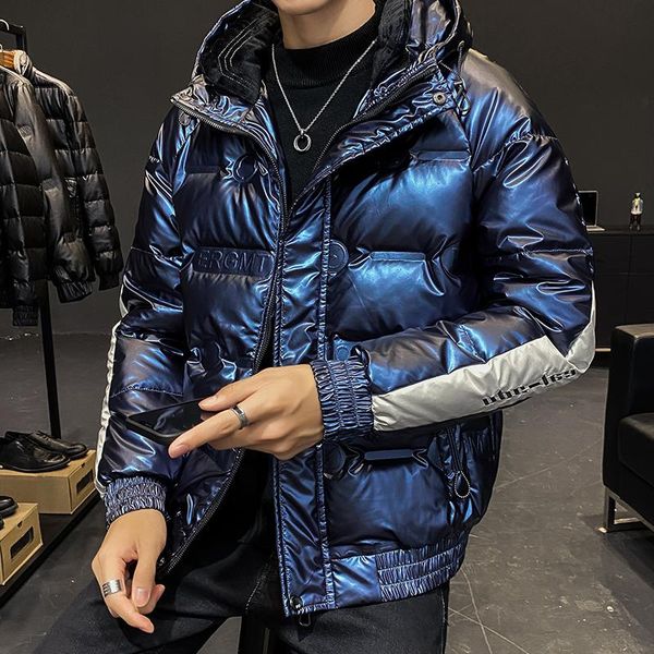 

men's down & parkas mens winter jacket men 2021 hooded warm fashions jackets coat solid color windbreaker waterproof casual for, Black