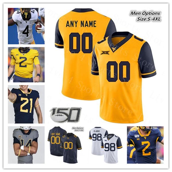 

пользовательские альпинисты west virginia humerseers wvu football jersey jerret doege leddie brown tony поля ii уинстон райт jr. alec sickfi, Black
