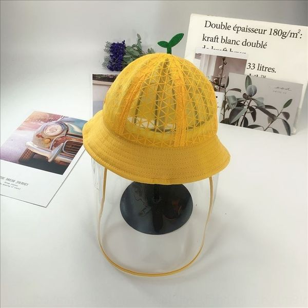 

children's protection anti-epidemic anti-flying foam saliva removable isolation mask protective hat baby rice ball pot hat korean style