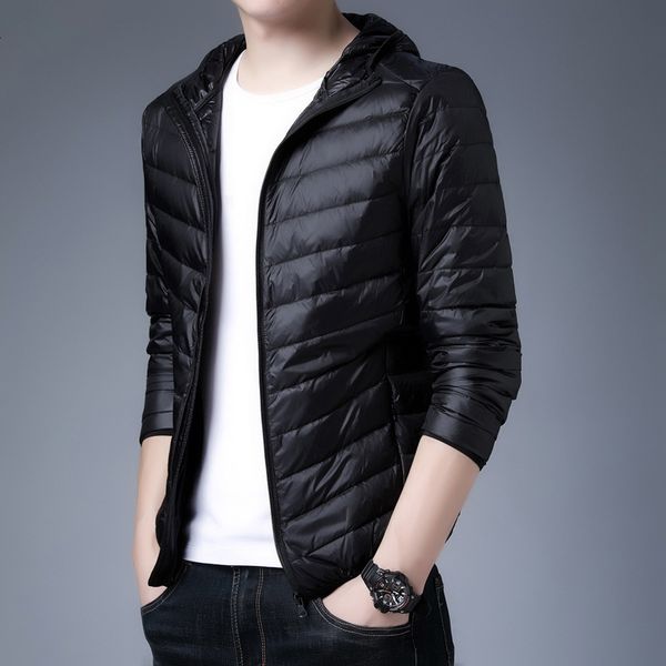 

2020 winter new down jaet young and middle-aged hooded men's coat 2003, Black