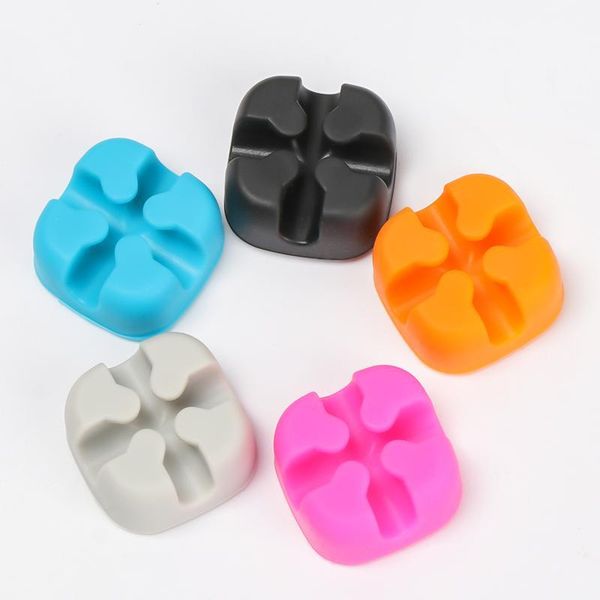 

1pc soft cable organizer wire winder holder clip colorful sile cable winder for earphone mouse cord protector ma qylsho