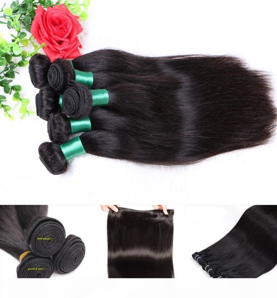 

malaysian virgin hair silk straight 3 or 4 bundles peruvian 100% unprocessed malaysian hair promotional price human hair weave , dhl, Black