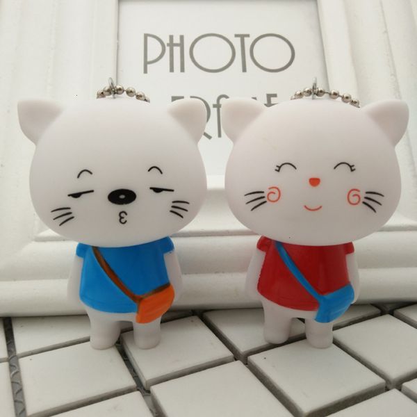

creative expression cat doll key chain gift cute girl kitten backpack pendant sndu, Silver
