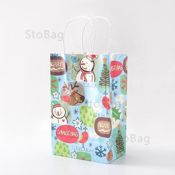 

stobag 10pcs christmas storage bags party handmade baking gift decoration packaging paper bags santa claus baby shower celebrate bbydbj