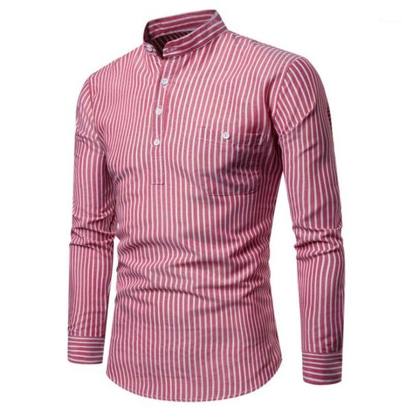 

klv shirts mens autumn fashion shirt casual long sleeve stripe loose casual shirt blouse long stand business1, White;black