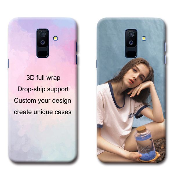 

3d heat press custom cell phone case for samsung a6 plus , droshipping support