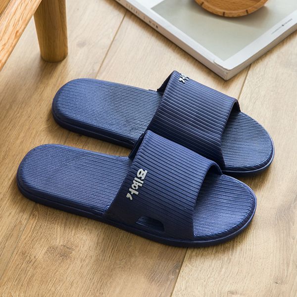 

2020 house slippers men indoors slippers solid floor family shoes beach sandals bathroom slippers chaclas de hombre#v30, Black