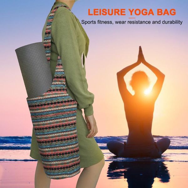 

accessories fashion yoga mat bag canvas printed pocket mats sports cushion sling pouch for working-out comfortable decoration