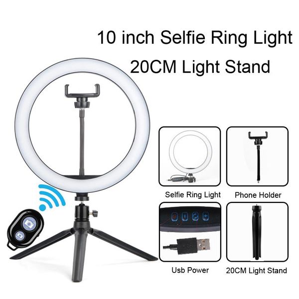 

ring light led selfie stand tripod dimmable bluetooth youtube lamp p video camera phone for makeup live fill light