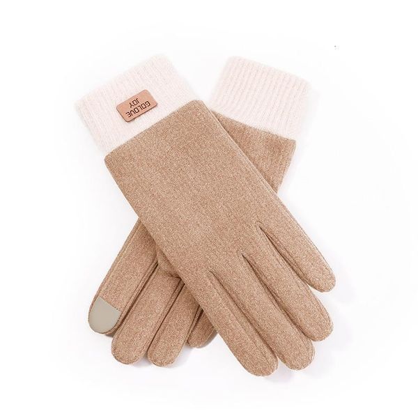 

winter new women fashion elegant keep warm touch screen elasticity plus cashmere gloves outdoor cycling self heating soft, Blue;gray