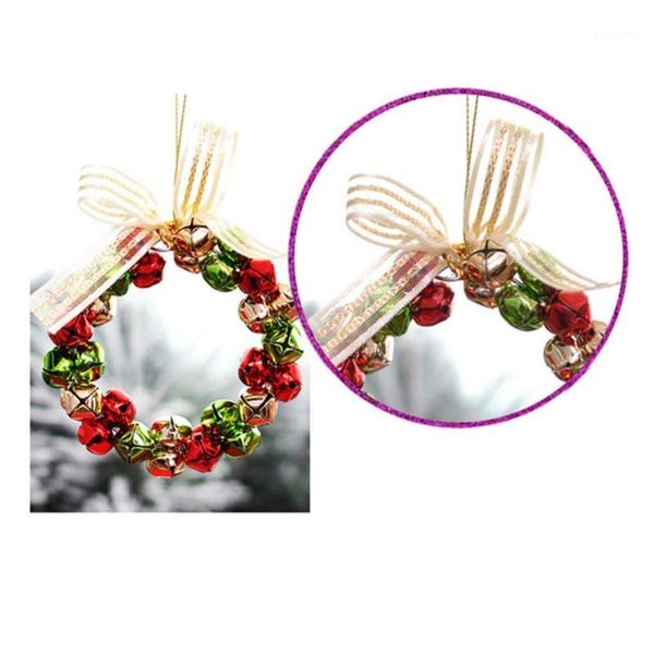 

christmas pendant bow bells garland wreath xmas tree home party decor hanging1